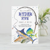 Vis Uitnodiging Verjaardagsfeest Visvangst Uitnodi (Staand voorkant)