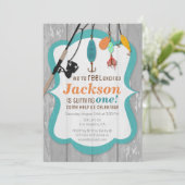 Vis Uitnodiging Verjaardagsfeestje 'Reel Excited' (Staand voorkant)