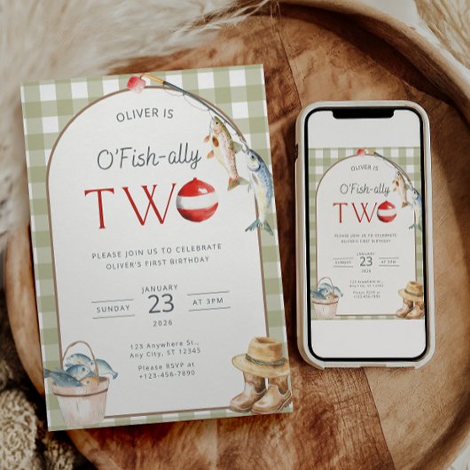 Vis uitnodiging voor 2e verjaardag O Fishally Two