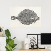 vis - Vaak bot - Sjabloon Poster (Thuiskantoor)