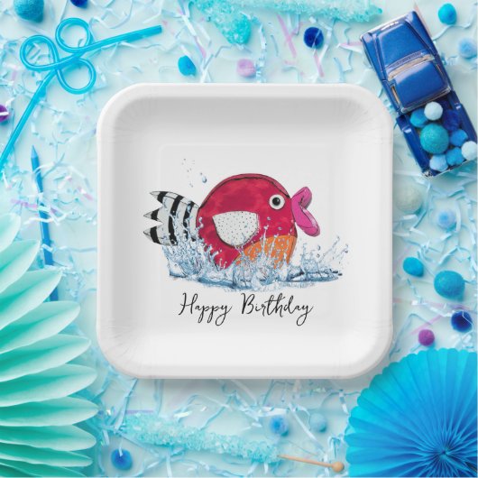 Vis van de dag in water papieren bordje (Feest)