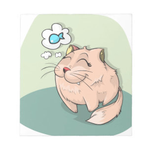 Vis van katten die schattig denken notitieblok