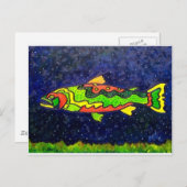 Vis van kleur briefkaart (Voorkant / Achterkant)