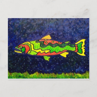 Vis van kleur briefkaart