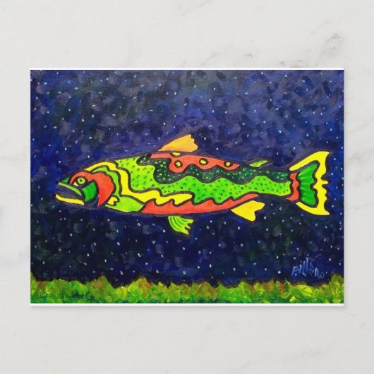 Vis van kleur briefkaart (Voorkant)