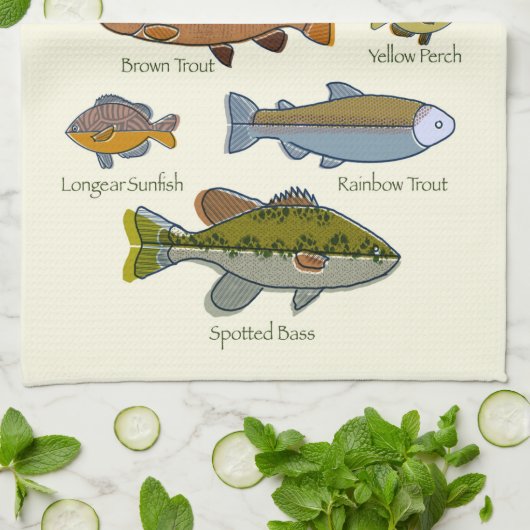 Vis van West Virginia, keukenhanddoek (Gevouwen)