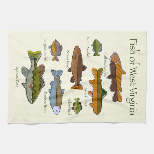 Vis van West Virginia, keukenhanddoek (Horizontaal)