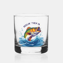 Vis vangen met visreel whisky glas