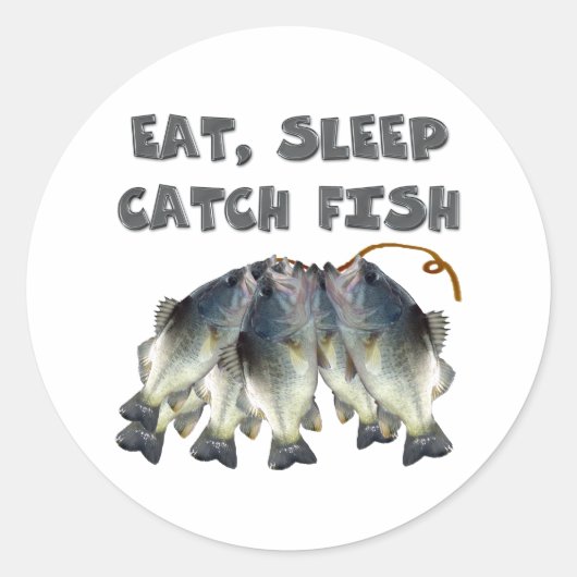 vis vangen ronde sticker (Voorkant)