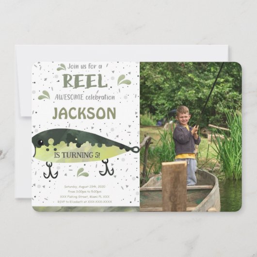 Vis verjaardag foto uitnodiging (Voorkant)