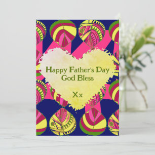 Vis verlaat magenta groene vaderdag feestdagenkaart