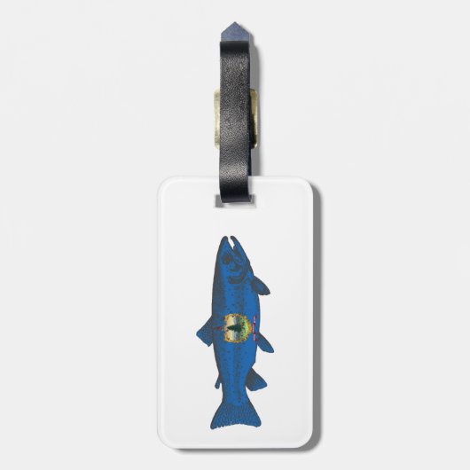 Vis Vermont Vlag Forel Bagagelabel (Achterkant verticaal)