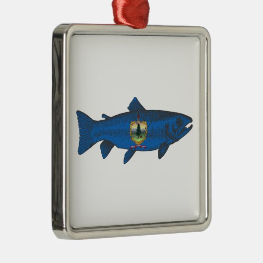 Vis Vermont Vlag Forel Metalen Ornament (Rechts)