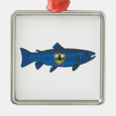 Vis Vermont Vlag Forel Metalen Ornament (Voorkant)