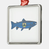 Vis Vermont Vlag Forel Metalen Ornament (Links)