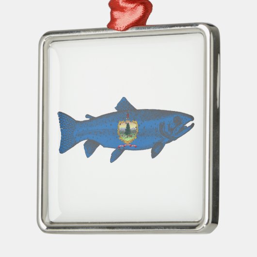Vis Vermont Vlag Forel Metalen Ornament (Links)