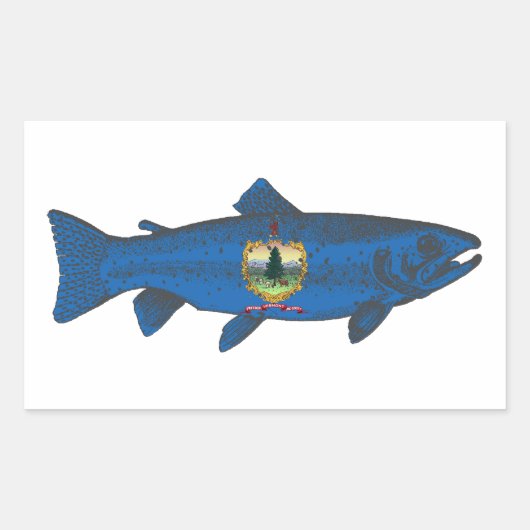 Vis Vermont Vlag Forel Rechthoekige Sticker (Voorkant)