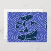 Vis Vet Zwemend Ocean Blue Vist Briefkaart (Voorkant / Achterkant)