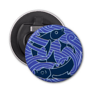 Vis Vet Zwemend Ocean Blue Vist Button Flesopener