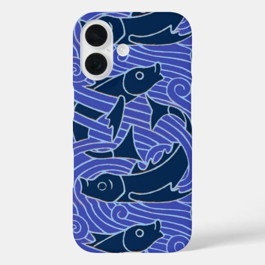 Vis Vet Zwemend Ocean Blue Vist Case-Mate iPhone Case (Achterkant)