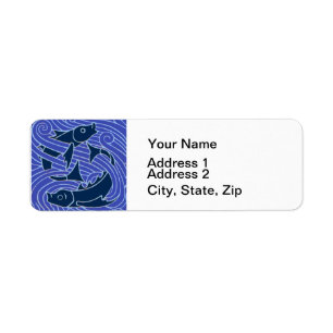 Vis Vet Zwemend Ocean Blue Vist Etiket