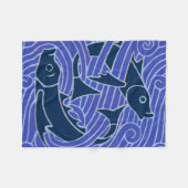 Vis Vet Zwemend Ocean Blue Vist Fleece Deken (Voorkant (Horizontaal))