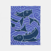 Vis Vet Zwemend Ocean Blue Vist Fleece Deken (Voorkant)