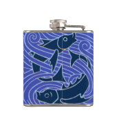 Vis Vet Zwemend Ocean Blue Vist Heupfles (Achterkant)