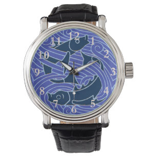 Vis Vet Zwemend Ocean Blue Vist Horloge
