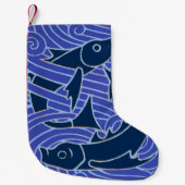 Vis Vet Zwemend Ocean Blue Vist Kleine Kerstsok (Voorkant)