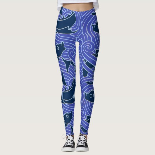 Vis Vet Zwemend Ocean Blue Vist Leggings (Voorkant)