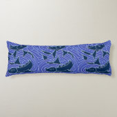 Vis Vet Zwemend Ocean Blue Vist Lichaamskussen (Voorkant)