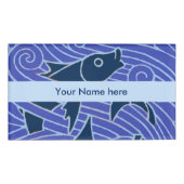 Vis Vet Zwemend Ocean Blue Vist Naambadge (Voorkant)