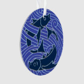 Vis Vet Zwemend Ocean Blue Vist Ornament (voorkant)