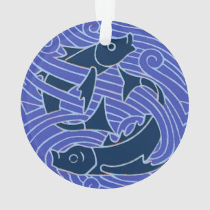 Vis Vet Zwemend Ocean Blue Vist Ornament