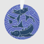 Vis Vet Zwemend Ocean Blue Vist Ornament (voorkant)