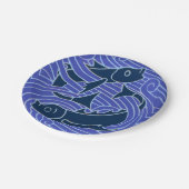Vis Vet Zwemend Ocean Blue Vist Papieren Bordje (Gekanteld)