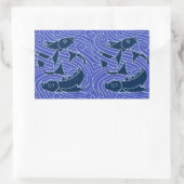 Vis Vet Zwemend Ocean Blue Vist Rechthoekige Sticker (Tas)