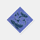 Vis Vet Zwemend Ocean Blue Vist Servet (Hoek)