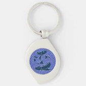 Vis Vet Zwemend Ocean Blue Vist Sleutelhanger (Voorkant)