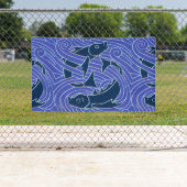 Vis Vet Zwemend Ocean Blue Vist Spandoek (Insitu)