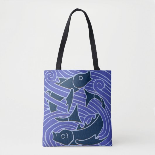 Vis Vet Zwemend Ocean Blue Vist Tote Bag (Voorkant)