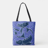 Vis Vet Zwemend Ocean Blue Vist Tote Bag (Achterkant)