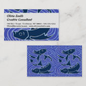 Vis Vet Zwemend Ocean Blue Vist Visitekaartje (Voorkant / Achterkant)