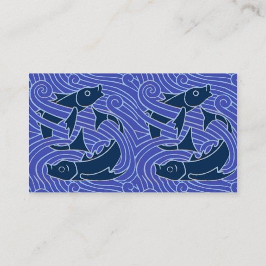 Vis Vet Zwemend Ocean Blue Vist Visitekaartje (Achterkant)
