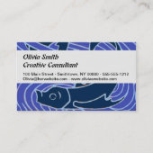 Vis Vet Zwemend Ocean Blue Vist Visitekaartje (Voorkant)