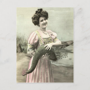 Vis Victoriaanse Vrouw Vijver 1 aprilgrap Briefkaart