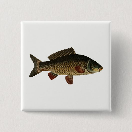 vis vierkante button 5,1 cm (Voorkant)