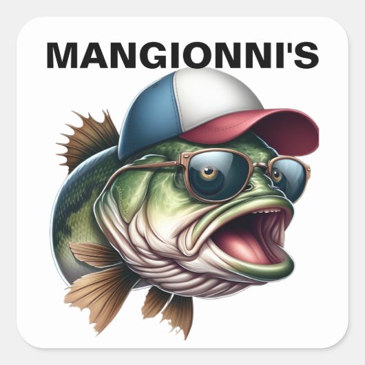 VIS VIERKANTE STICKER (Voorkant)