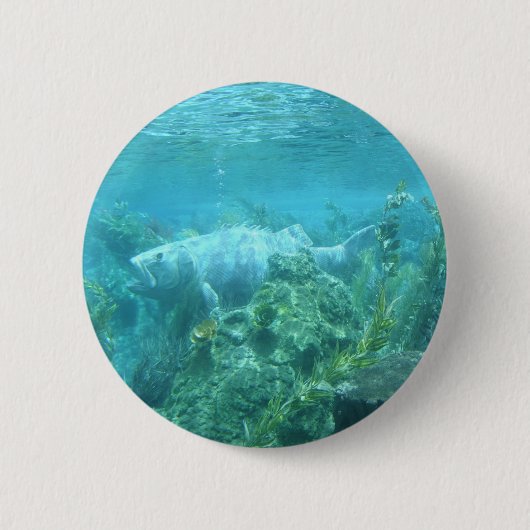 Vis visachtig... onderwater visontwerp ronde button 5,7 cm (Voorkant)